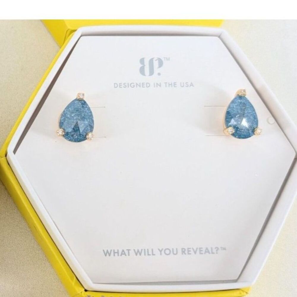 Bomb Party Both Sides of Love Earrings  | London Blue Sapphire Ice Crystal